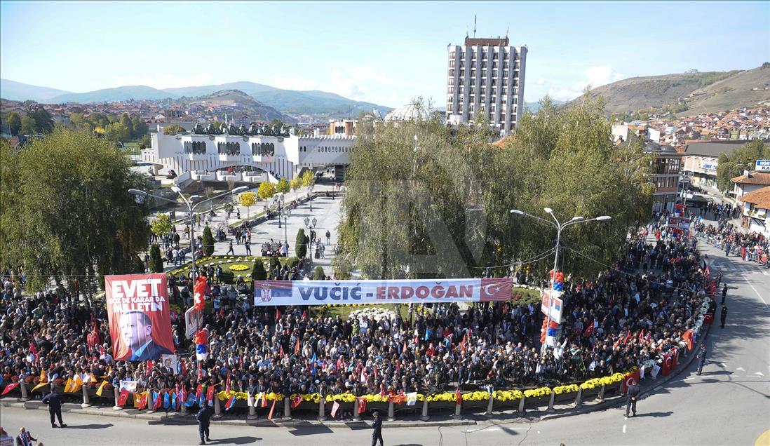 Turkish President Erdogan warmly welcomed in Novi Pazar