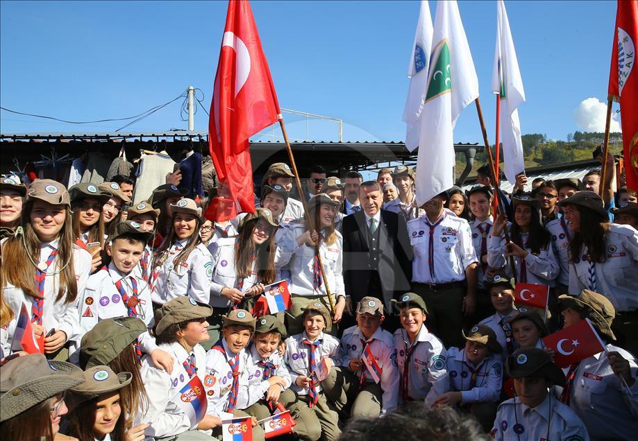 Turkish President Erdogan warmly welcomed in Novi Pazar