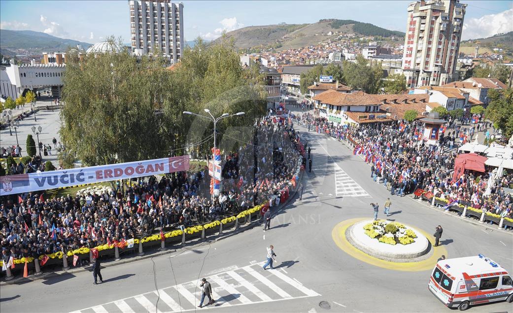 Turkish President Erdogan warmly welcomed in Novi Pazar