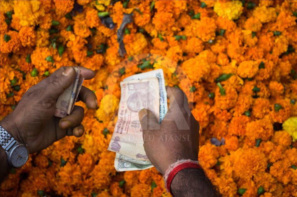 Flower Market on Indian Diwali festival