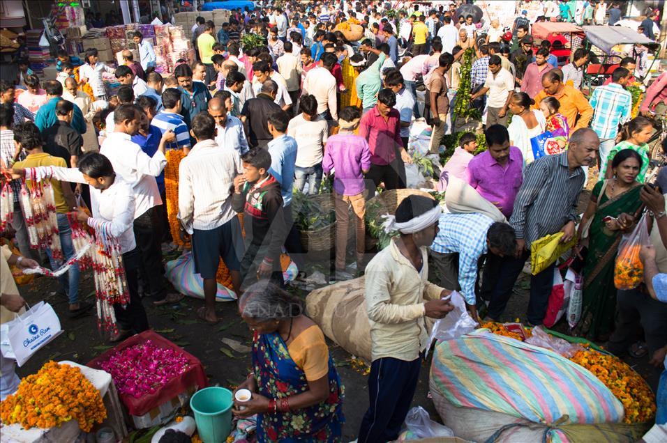 Flower Market on Indian Diwali festival