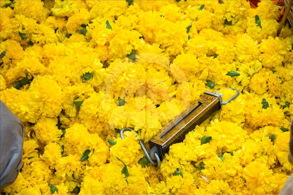 Flower Market on Indian Diwali festival