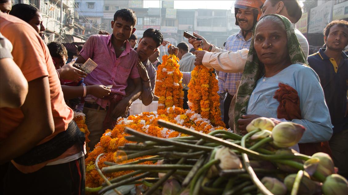 Flower Market on Indian Diwali festival