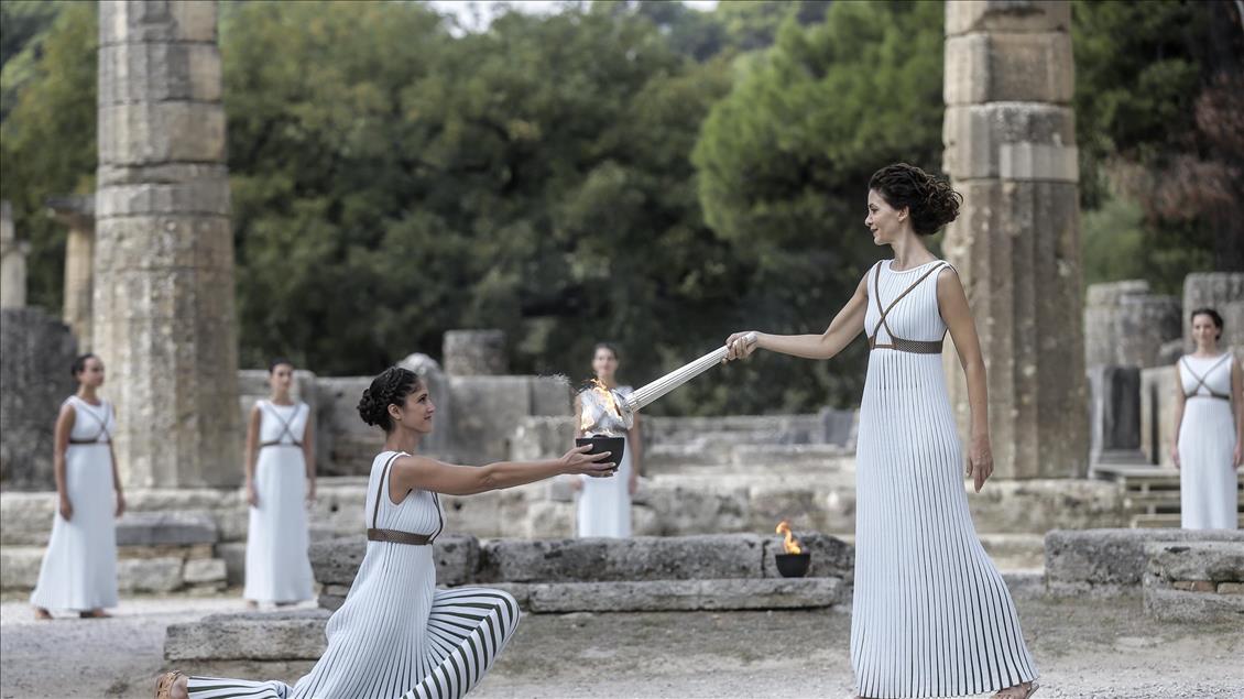 Rehearsal of the lighting ceremony of the Olympic flame