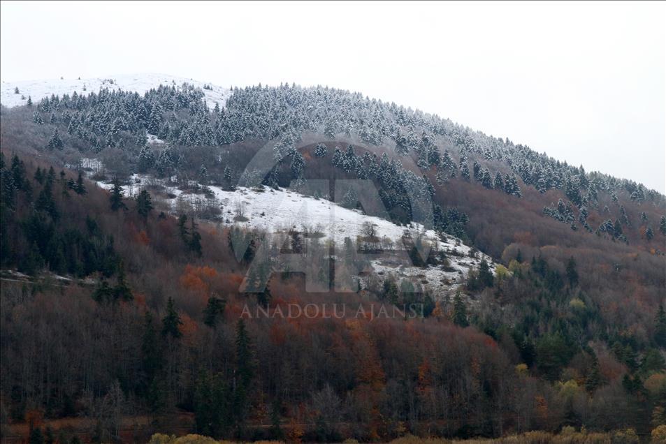 Bolu'da kar yağışı