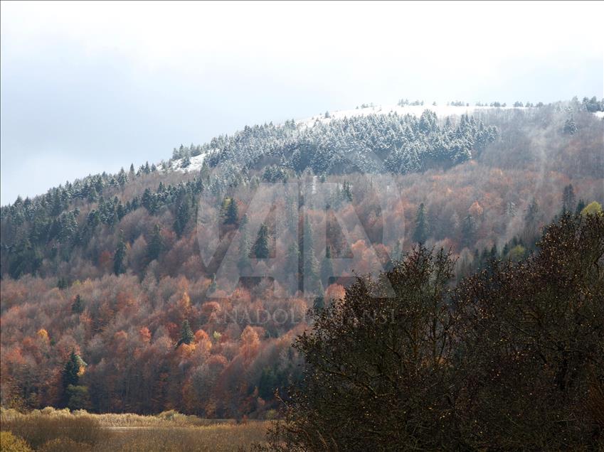 Bolu'da kar yağışı