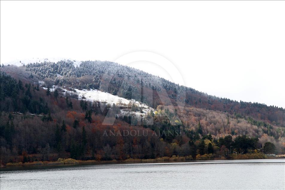 Bolu'da kar yağışı