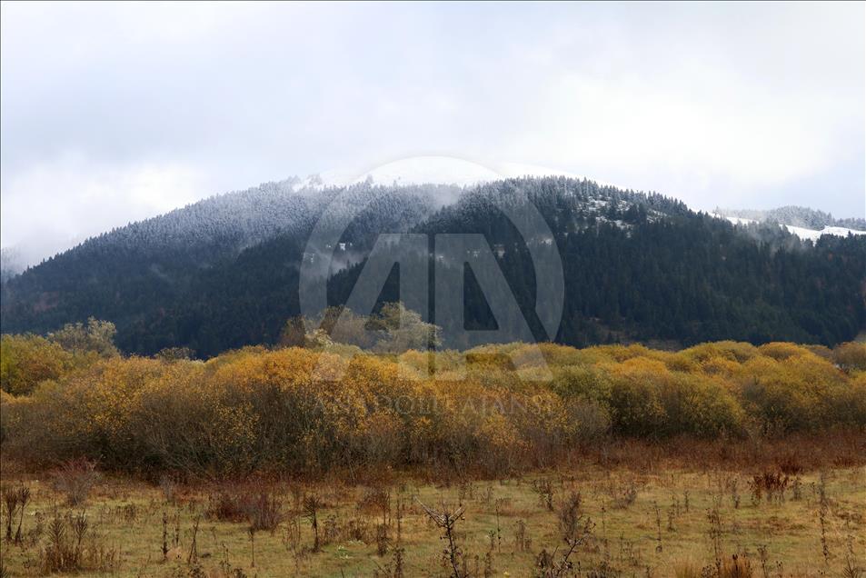 Bolu'da kar yağışı