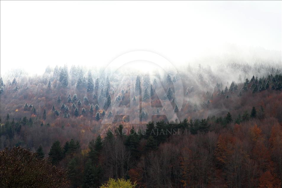 Bolu'da kar yağışı