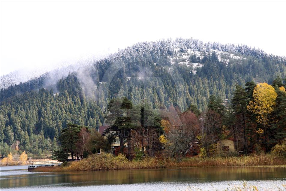 Bolu'da kar yağışı