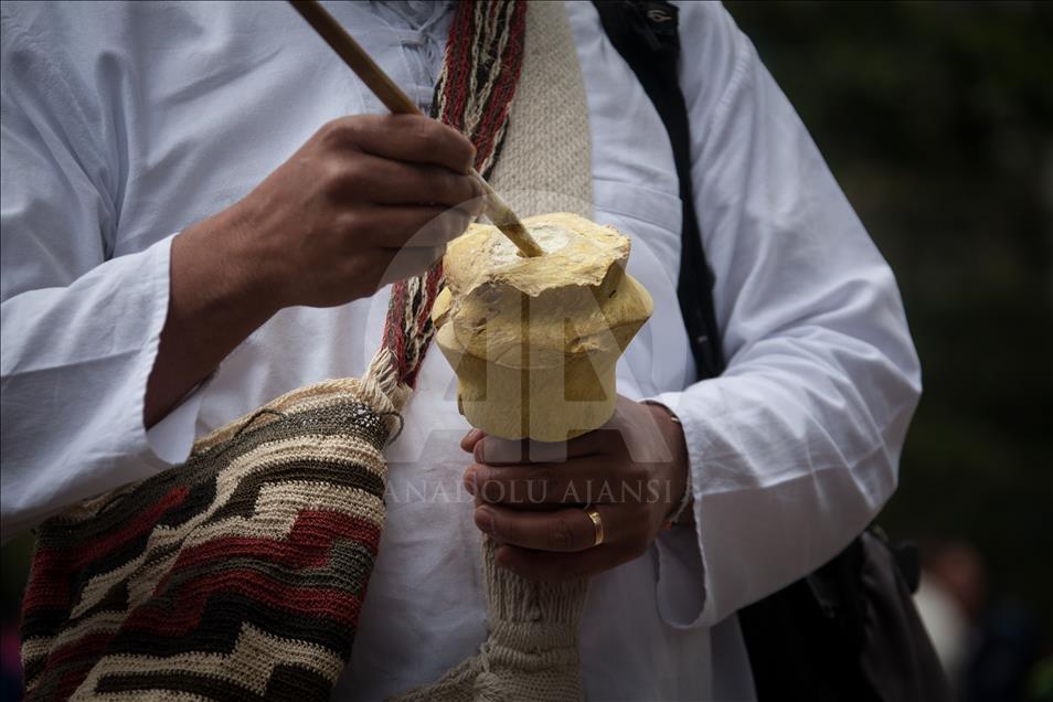 Colombian indigenous event Minga held in Bogota