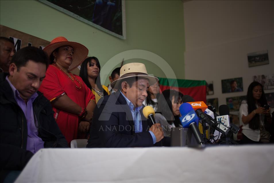 Colombian indigenous event Minga held in Bogota