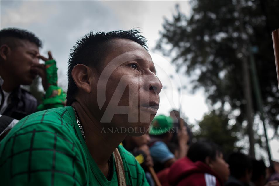 Colombian indigenous event Minga held in Bogota