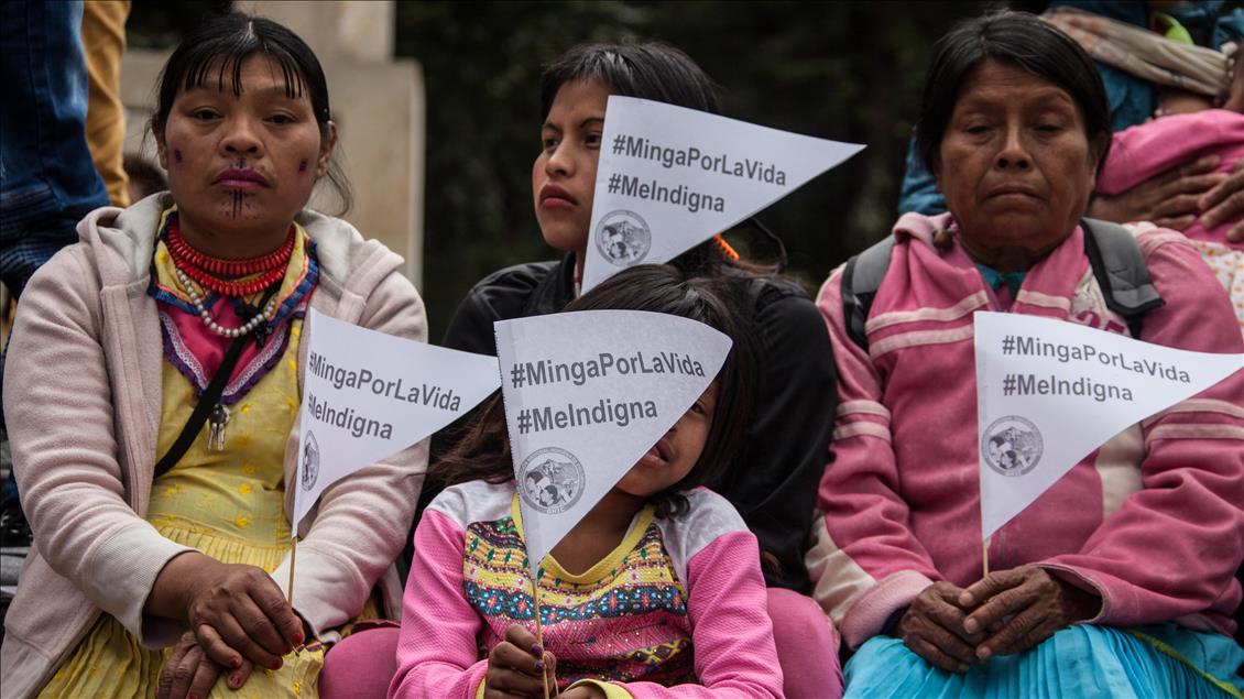 Colombian indigenous event Minga held in Bogota