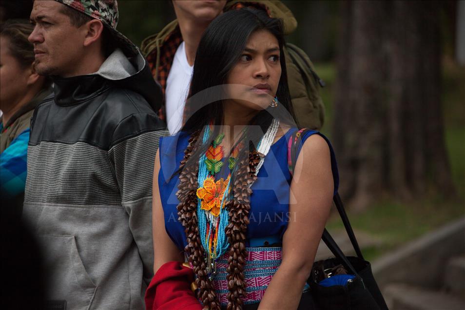 Colombian indigenous event Minga held in Bogota