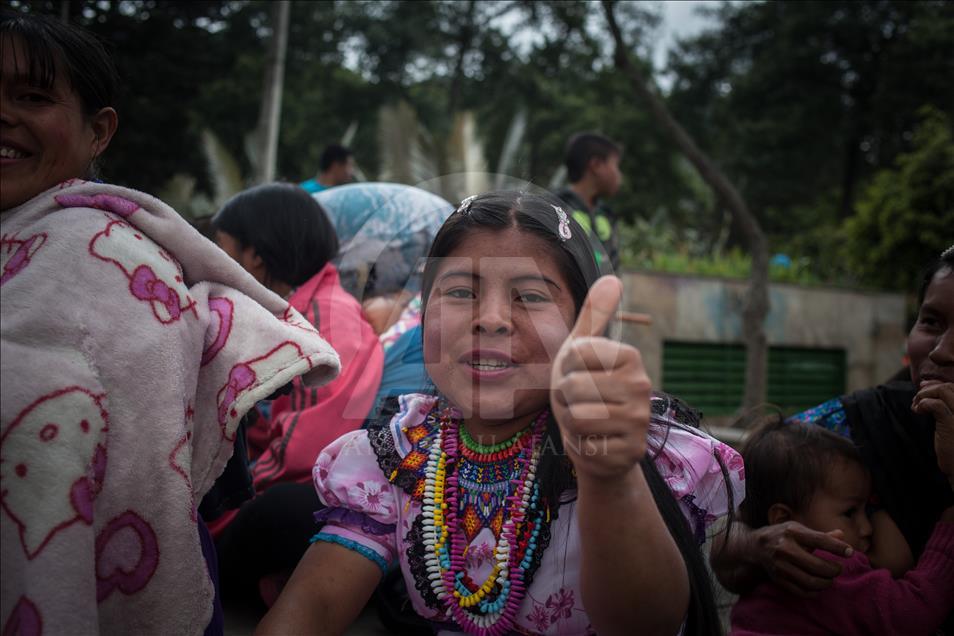 Colombian indigenous event Minga held in Bogota