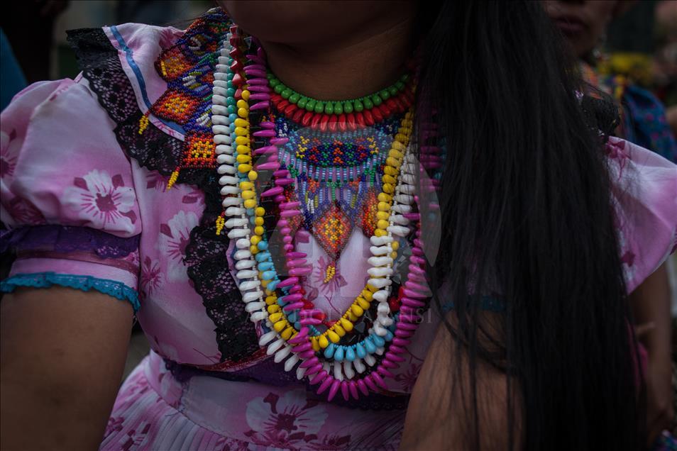 Colombian indigenous event Minga held in Bogota