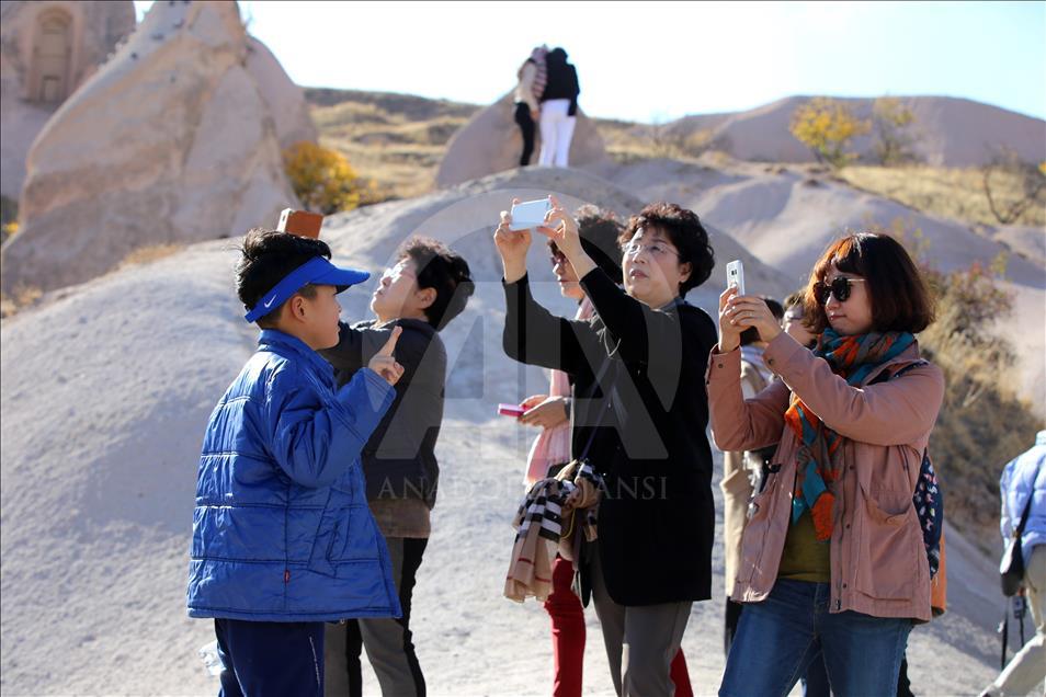 Sarının tonları Kapadokya'yı sardı