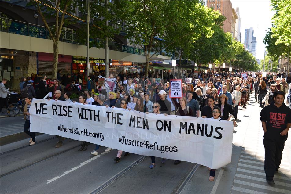 Protest against Australian government in Melbourne