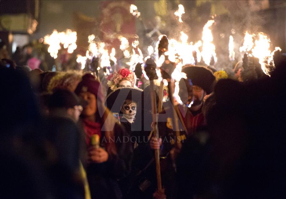 Bonfire Night celebrations in British town of Lewes