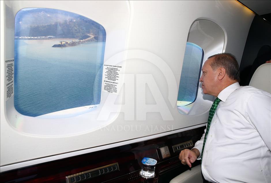Cumhurbaşkanı Erdoğan, Rize Havaalanı ve Yusufeli Barajı inşaatını inceledi