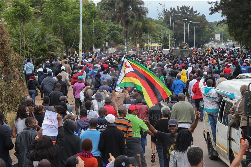 Zimbabweans march to demand President Robert Mugabe's resignation