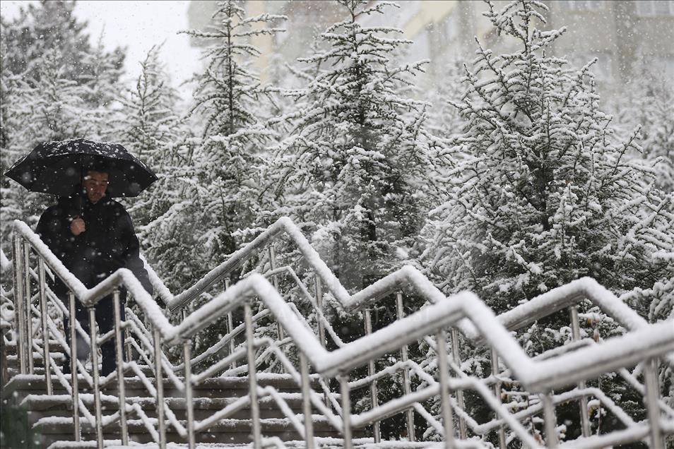 Turkey's capital receives season's first snowfall
