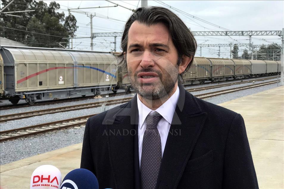 Bakü-Tiflis-Kars Demiryolu'nda Mersin'den ilk tren yola çıktı