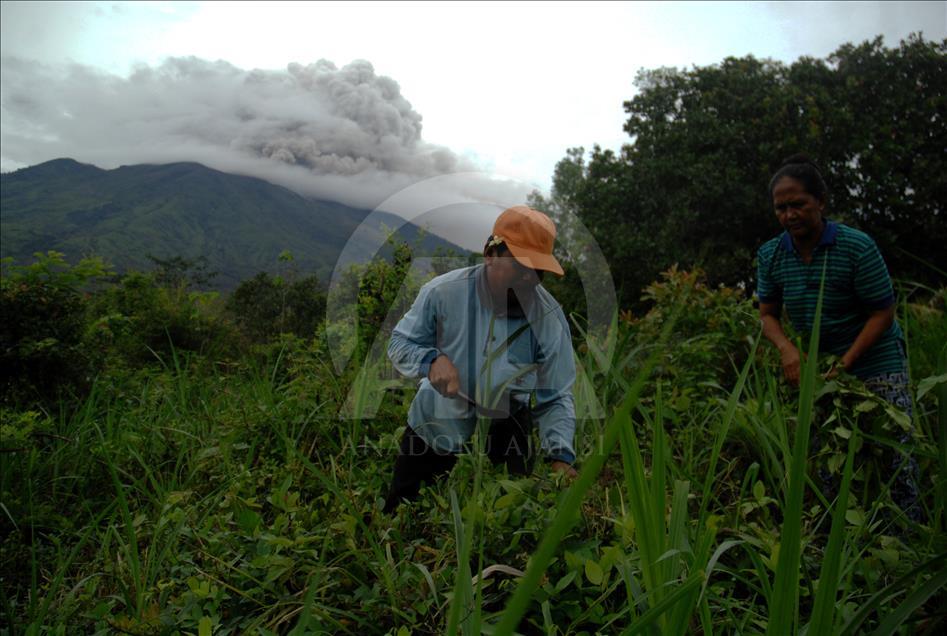Mount Agung eruption in Indonesia