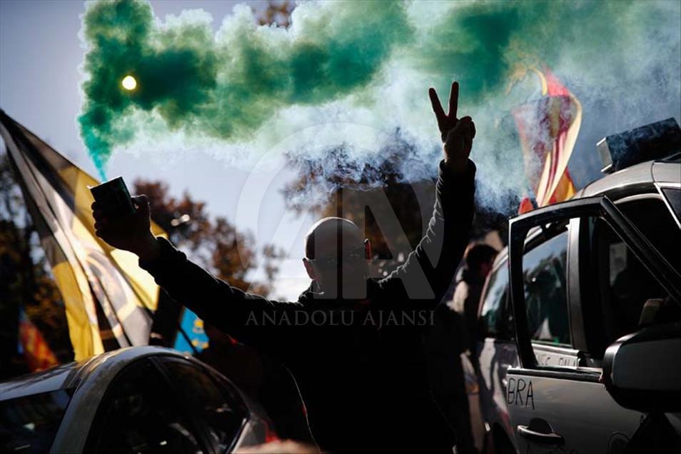 Protesta de taxistas en Madrid