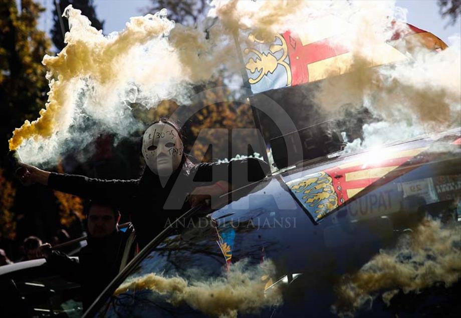 Protesta de taxistas en Madrid