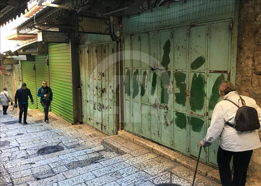 East Jerusalem shops strike over U.S plans 