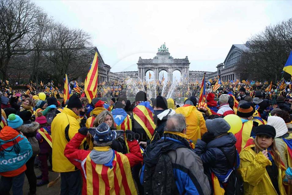 Independentismo catalán se manifiesta en Bruselas, Bélgica