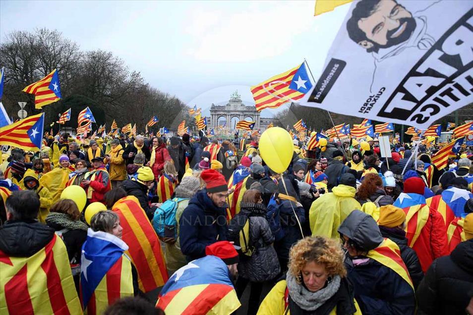 Independentismo catalán se manifiesta en Bruselas, Bélgica
