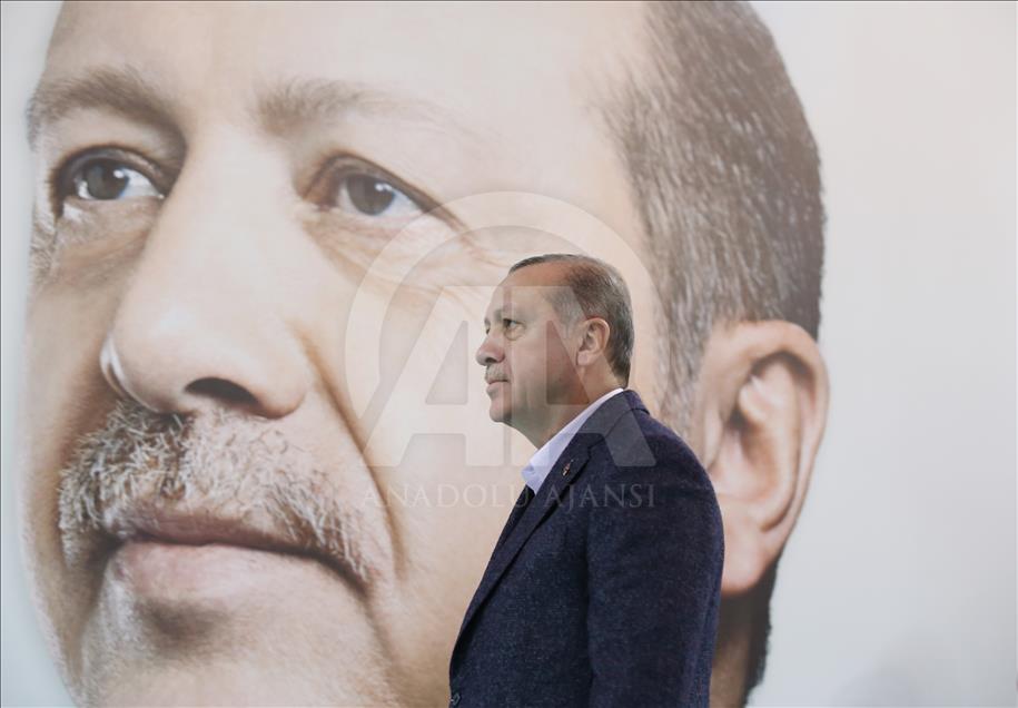 President of Turkey Erdogan in Turkey's Sivas