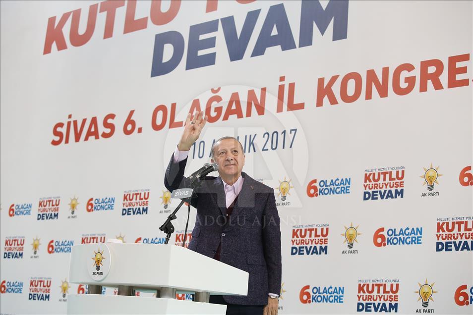 President of Turkey Erdogan in Turkey's Sivas