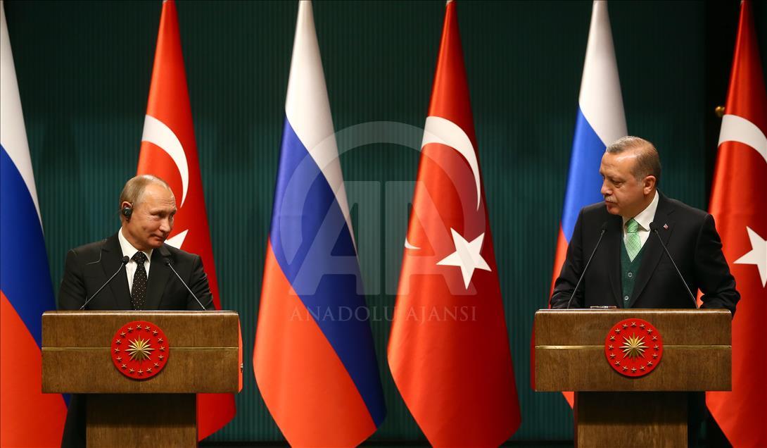 نشست خبری مشترک روسای جمهور ترکیه و روسیه در آنکارا