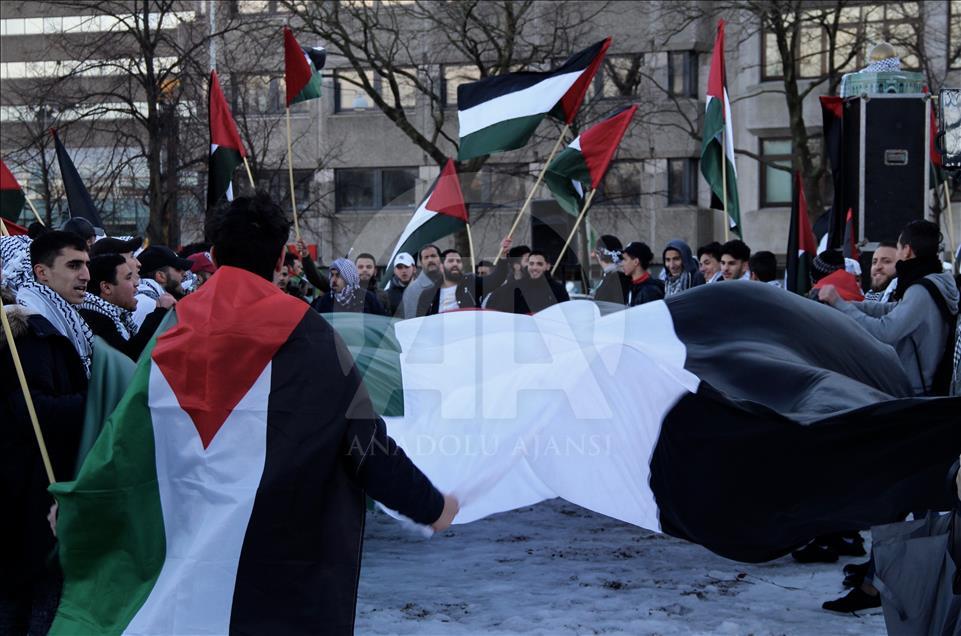 Hollanda'nın Lahey kentinde, ABD'nin Kudüs kararı protesto edildi