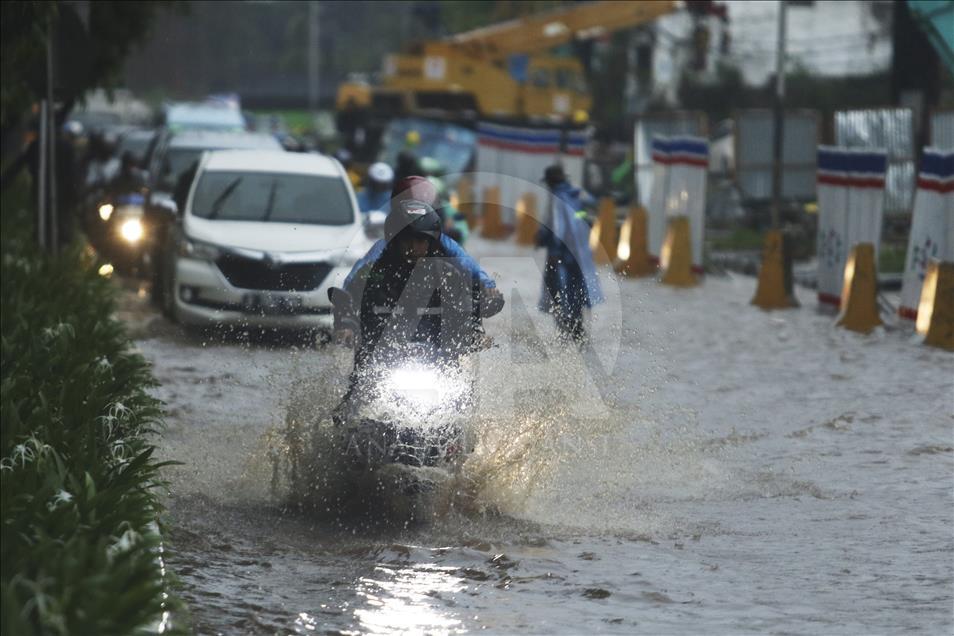 Heavy rain hits Indonesia's Jakarta