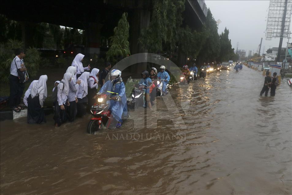 Heavy rain hits Indonesia's Jakarta