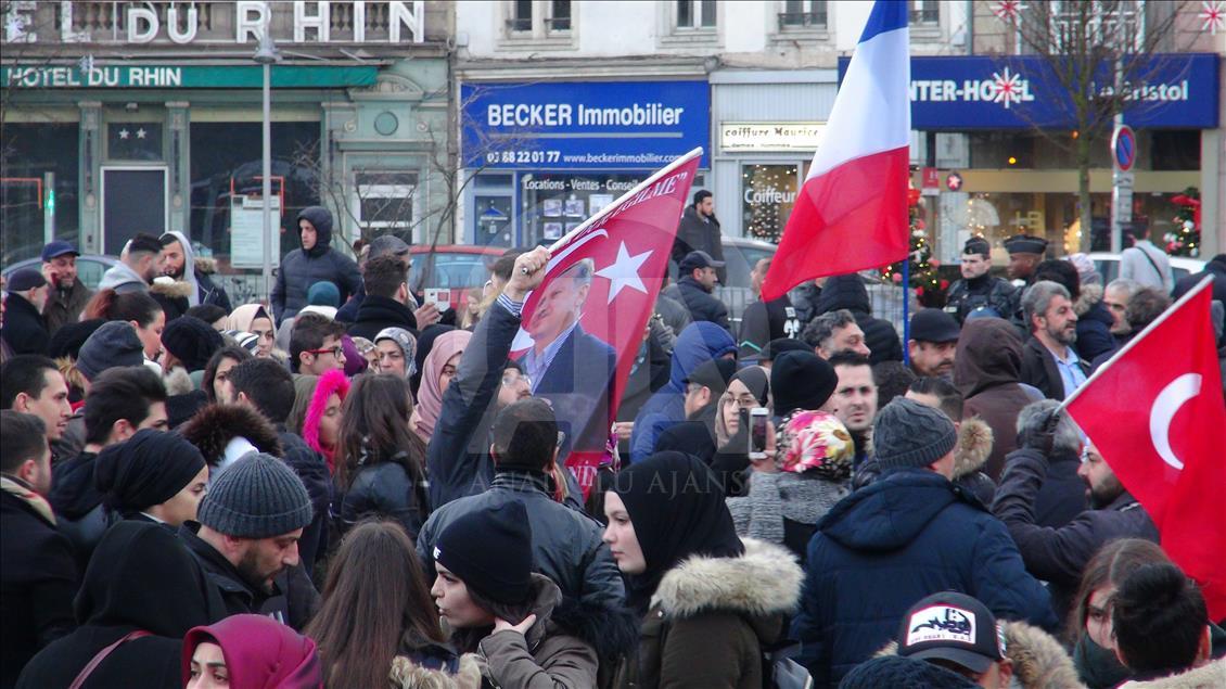 Strazburg'da Filistin'in başkenti Kudüs'e destek gösterisi