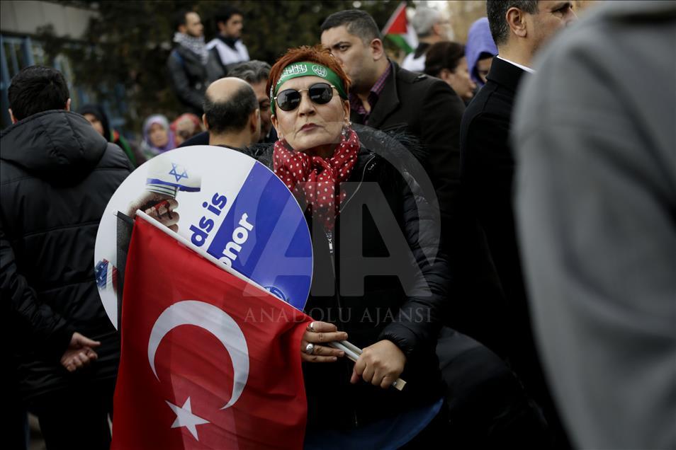 تظاهرات انجمن های مردم نهاد ترکیه علیه تصمیم ترامپ در مورد قدس