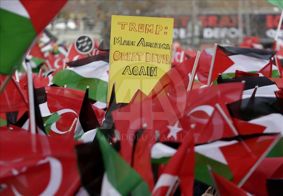 تظاهرات انجمن های مردم نهاد ترکیه علیه تصمیم ترامپ در مورد قدس