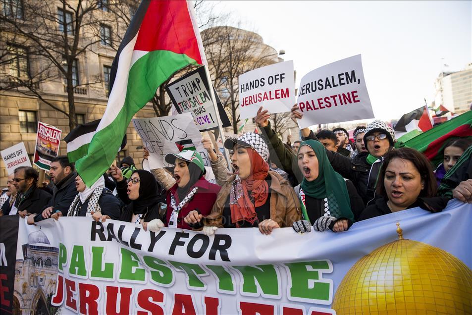 Washington'da Kudüs protestosu