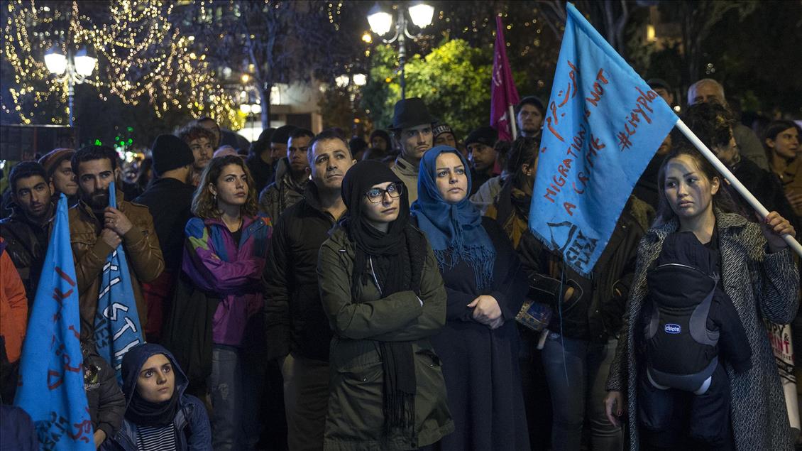 راهپیمایی مردم یونان به مناسبت 18 دسامبر، روز جهانی مهاجران