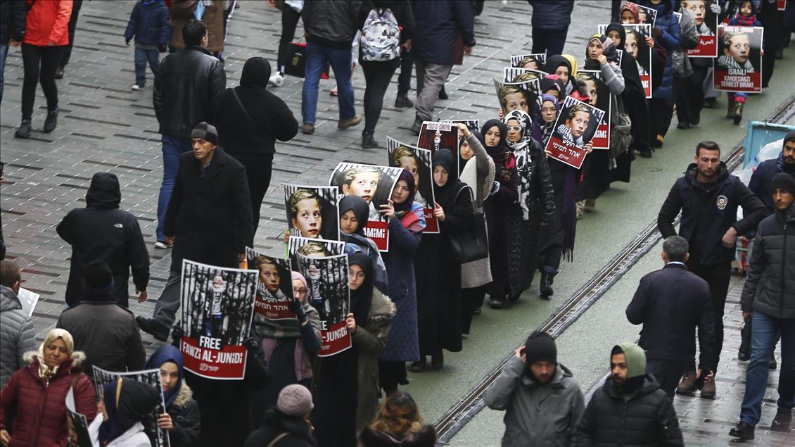 İsrail hapishanelerindeki Filistinliler için sessiz yürüyüş