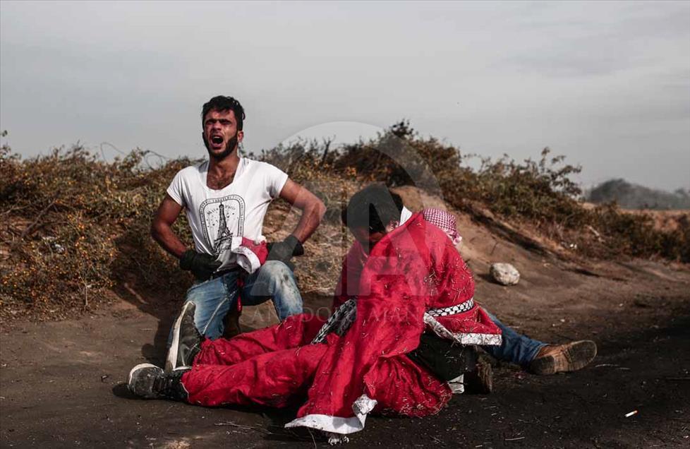Papá Noel palestino fue herido por el ejército israelí en la frontera de Gaza
