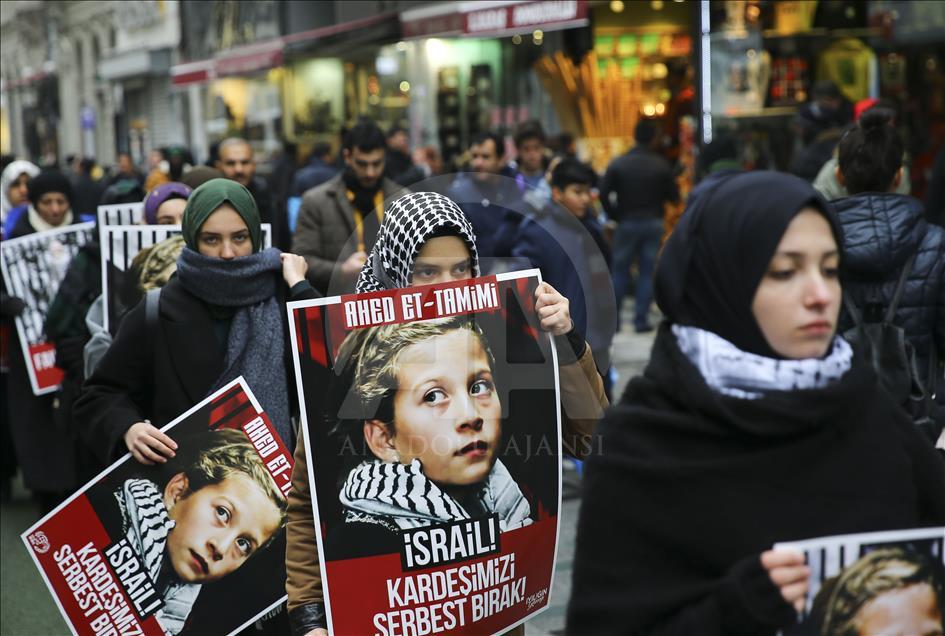 İsrail hapishanelerindeki Filistinliler için sessiz yürüyüş