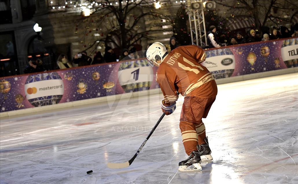 Russia's President Putin in Night Hockey League match