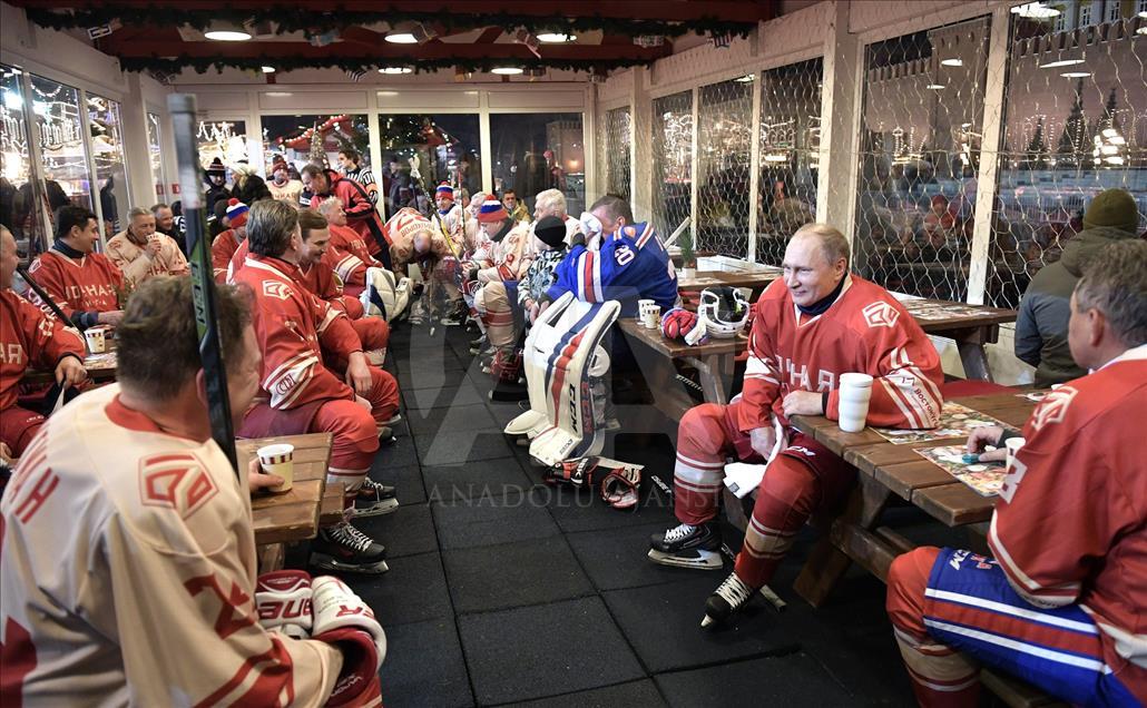 Russia's President Putin in Night Hockey League match
